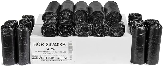 Aluf Plastics High Density Trash Bags, 10 Gallon, 8 Micron,