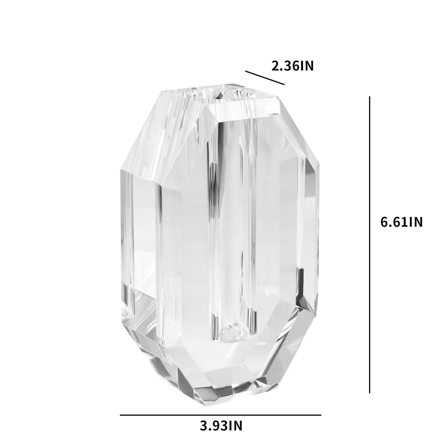 Crystal Vase 6.5-inch high, Suitable for Home Decoration, Wedding, Christmas and Any Other Occasions Crystal Flower Vase，Extravagant Gift, Clear