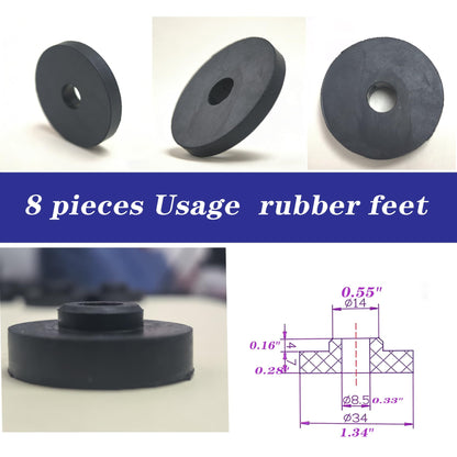8 Pack Rubber Feet,Diameter: 1.34 in High Damping Vibration Damping Ring for Electric Motor,Refrigeration Compressor,Quiet Vibration Reduction Place (Natural Rubber) (8NaturalRubber)