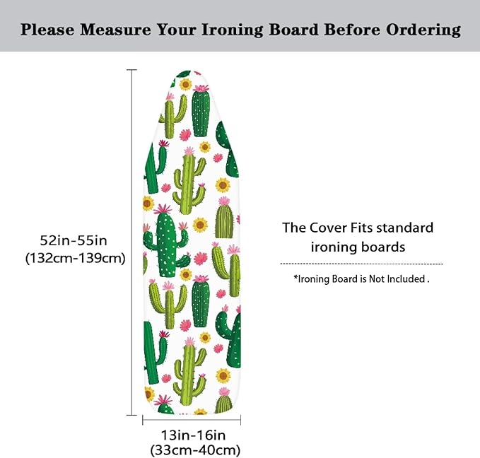 Cactus Ironing Board Cover and Pad Standard Size Soft Resist Scorching Ironing