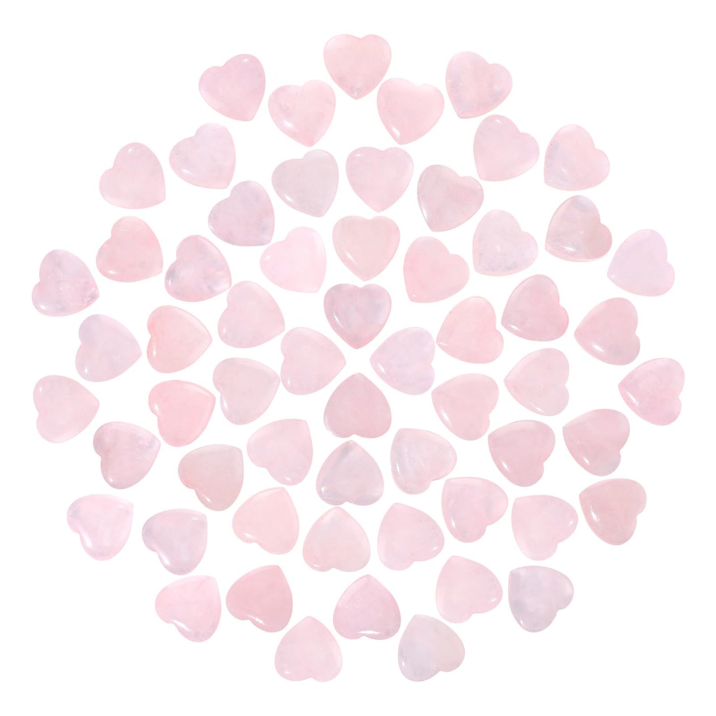 Guiqulai 60 Pcs Rose Quartz Crystals,Heart Natural Polished Crystal,0.8 Inch Mini Healing Stone,Worry Stone Bulk,Love Carved Palm Thumb Gemstone for Reiki Energy Balancing Meditation(Pink)