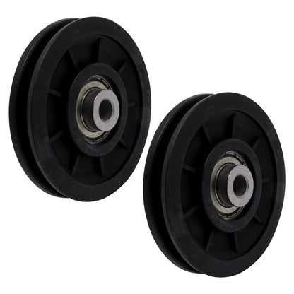 ZHMEINA 90mm/3.5" Universal Nylon Bearing Gym Pulley Wheel, Weight Pulley System Replacement for Home Gym Equipment Part, Cable Machine, Garage Door Pulleys System, 2PCS