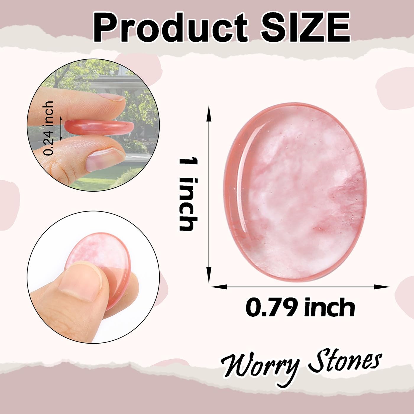 DUQGUHO Worry Stones for Anxiety, Meditation Reiki Relax Thumb Worry Stones, Crystals and Healing Stones Bulk 12PCS, Stress Relief Gifts for Women