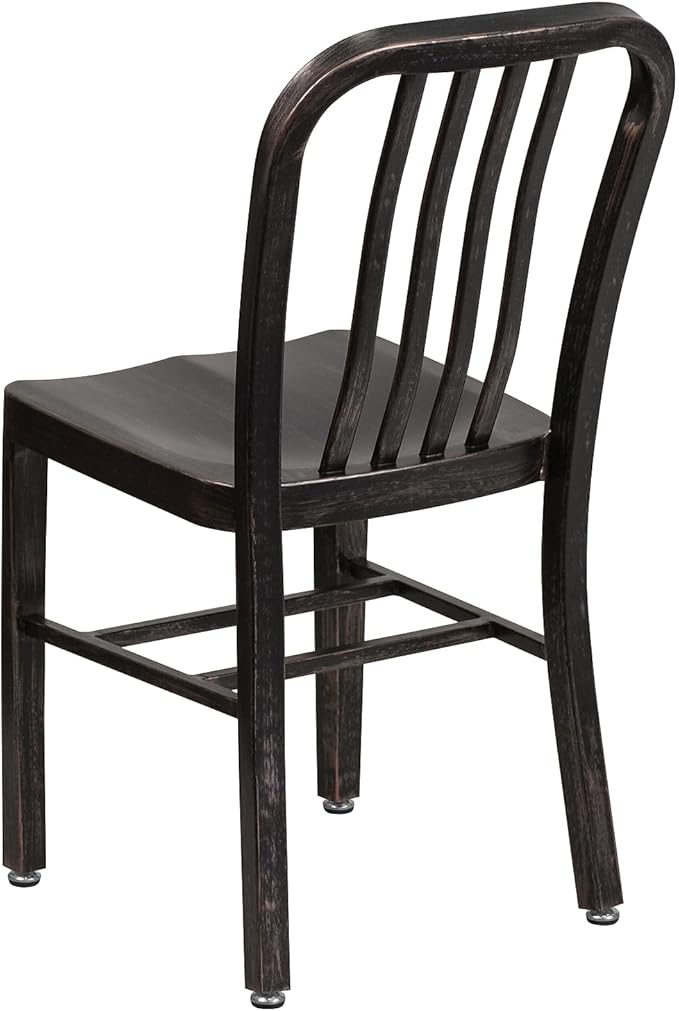 Flash Furniture Gael Commercial Grade 2 Pack Black-Antique Gold Metal
