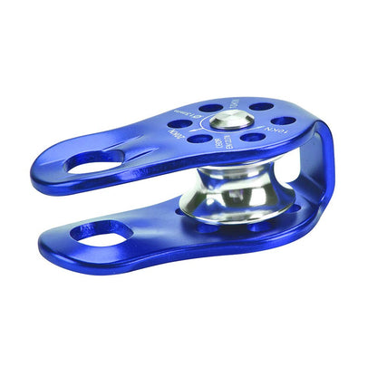 Omabeta Pulley, Heavy-Duty Aluminium Alloy Construction with Smooth Rotation, Single Rope Pulley Block, for Climbing and Hauling, Blue, for 8-12mm Rope
