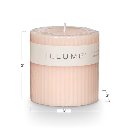 Illume Beautifully Done Small Fragranced Pillar Candle, Coconut Milk Mango