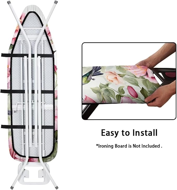 Sprowallow Hummingbird Flower Ironing Board Cover and Pad Full Size Scorch