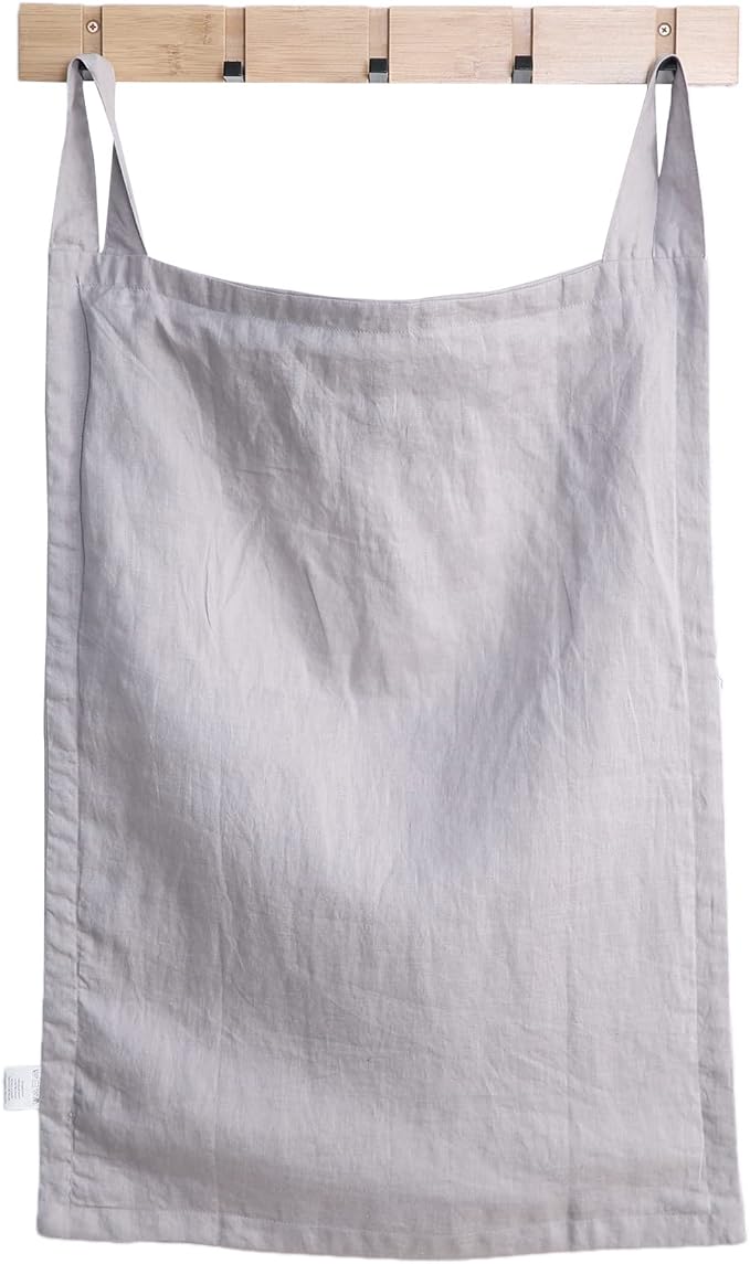 Amazhiyu 100% Linen Door Hanging Laundry Hamper Bag, 19x27 Inches