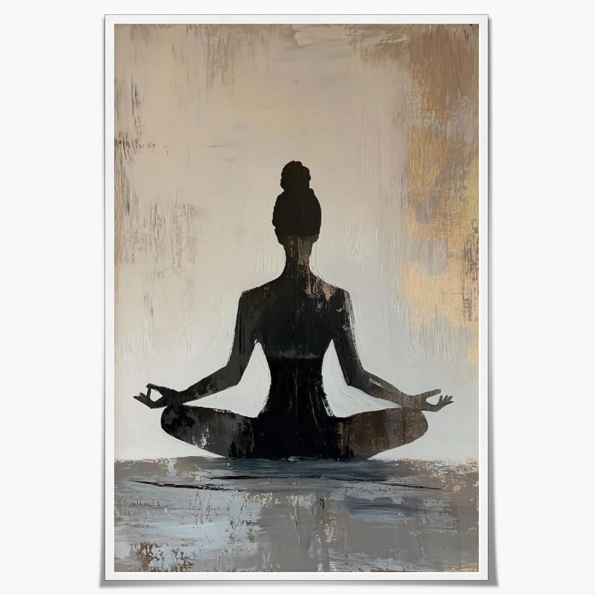 Meditation Wall Art Minimalist Yoga Pose Poster Zen Decor Calming Corner Canvas Prints Mindfulness Wellness Art for Yoga Studio Decor 12x18inch Unframed