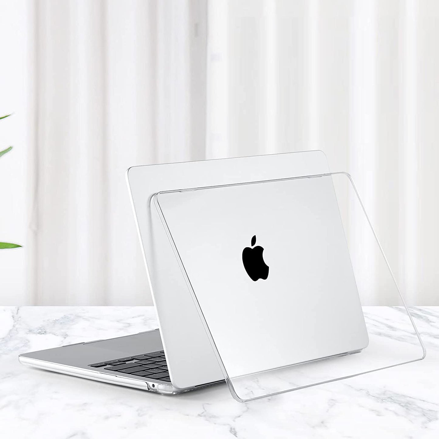 EooCoo Compatible with MacBook Air 13 inch Case M4 A3240 M3 A3113 M2 A2681, 2025 2024 2022 with Touch ID, Mac 13.6 Anti-scratch Plastic Hard Shell + Keyboard Cover + Polishing Cloth - Crystal Clear