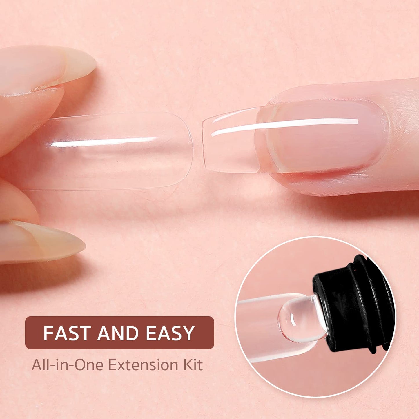 GAOY Poly Gel Nail Kit with U V Light Starter Kit, 6 Pcs Builder Gel Extension Kit for Beginners with Everything Nail Art DIY
