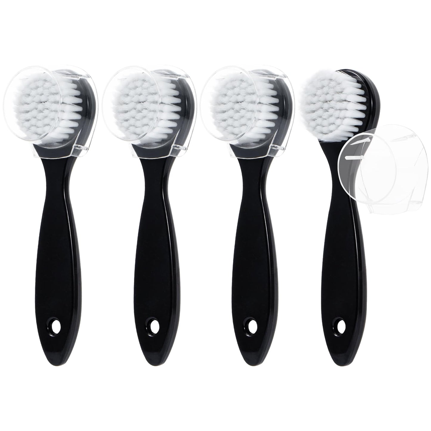 4 Colors Facial Cleansing Brush, Beomeen Face Scrubber Exfoliating Brush Face Wash Scrub Exfoliator for Skin Care, Makeup Removal (Blue, Pink, Purple, Clear)
