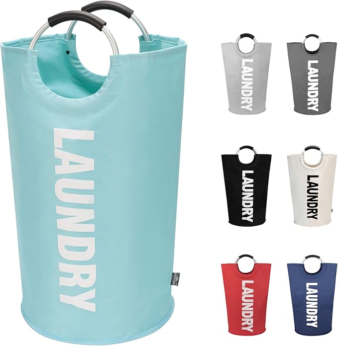 DOKEHOM 90L Large Laundry Basket, Collapsible Laundry Bag, Freestanding Tall