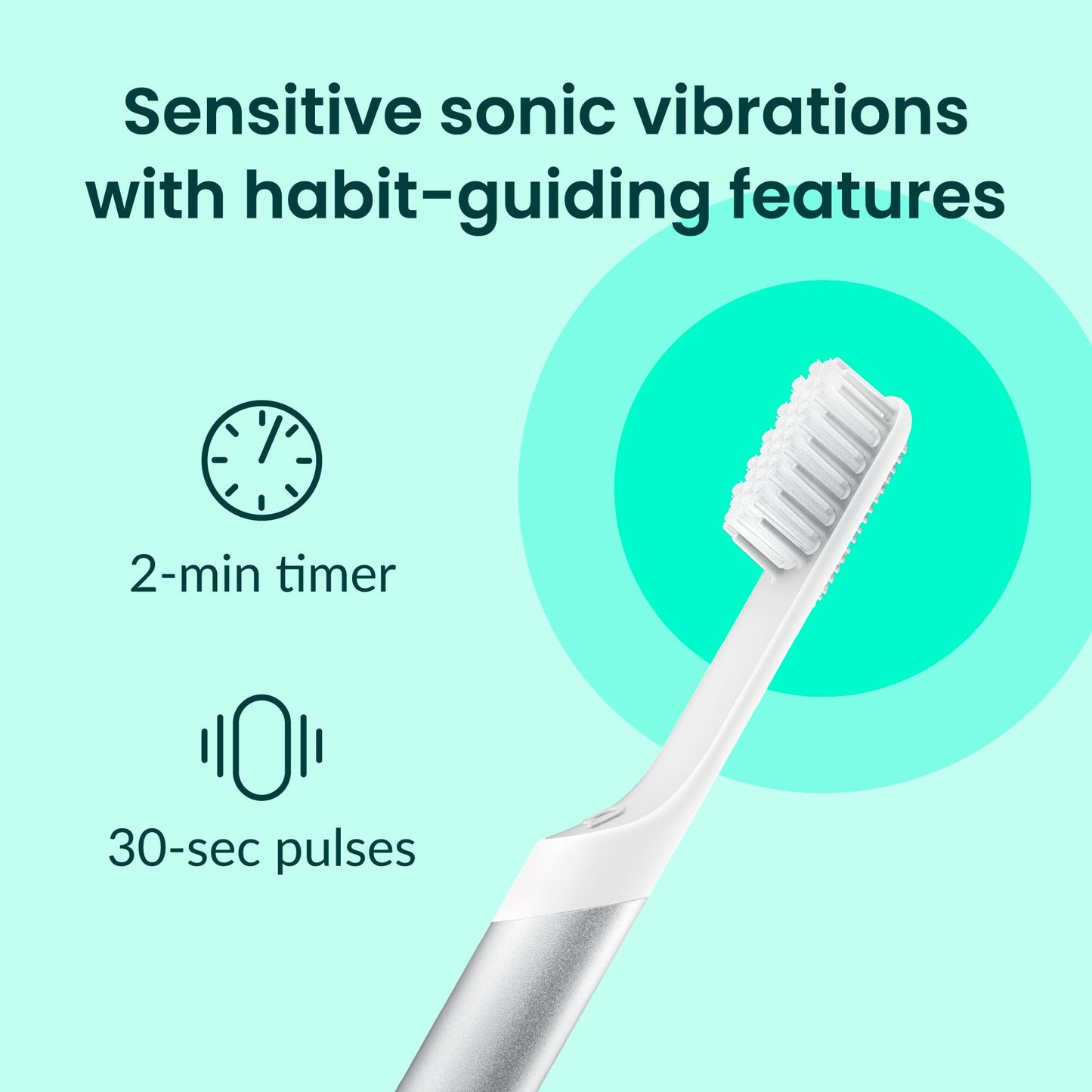 Quip Metal Sonic Electric Toothbrush for Adults - Time Travel & Soft Bristles with Travel Case & Replacement Brush Head - 3 Month Battery Life - Indigo