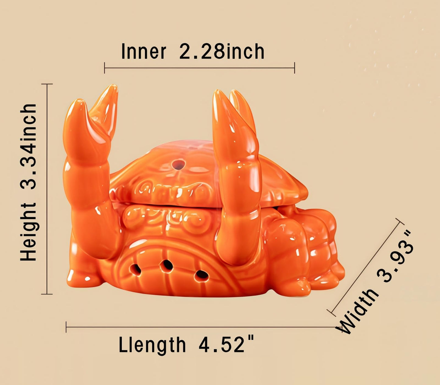 Crab Incense Burner with Incense Stick Holder Ceramic Incense Holder for Home Office Decor Ash Catcher