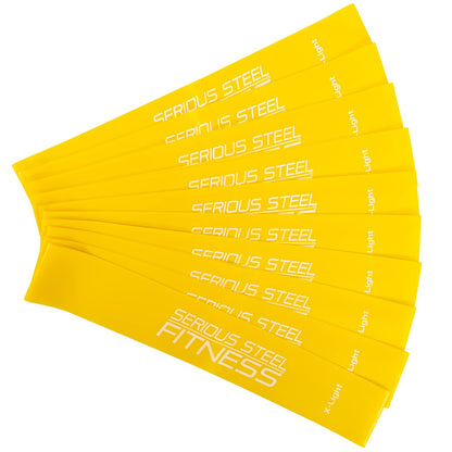 Serious Steel Fitness Mini Resistance Loop Bands | Rehab and Prehab Stretch Bands | 12" Exercise Workout Bands (Sets of 5 Pack and Sets of 10 Pack Trainer Options Available!)