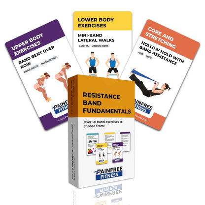 50 Resistance Band Workout Cards 3x5''- Fundamental Workout Cards Deck - Suitable for Pre-Set Warm Ups & Strength Exercise - Bend & Tear-Resistant