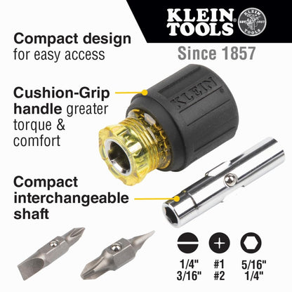 Klein Tools 80045 Screwdriver and Nut Driver Tool Kit, Includes Magnetic 11 in 1, Multi-Bit Stubby and Electronics Screwdrivers, 3-Piece