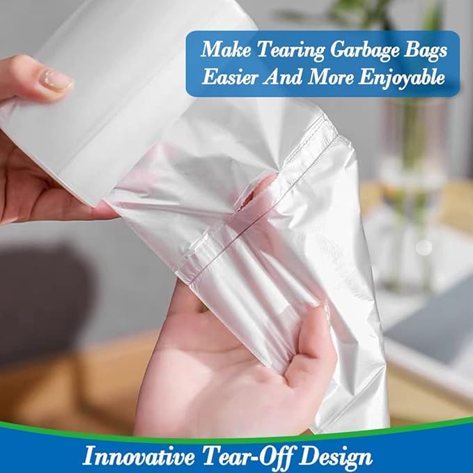 7 Gallon 70 pcs Clear Trash Bags Strong Clear Garbage Bags, Bathroom Trash Can