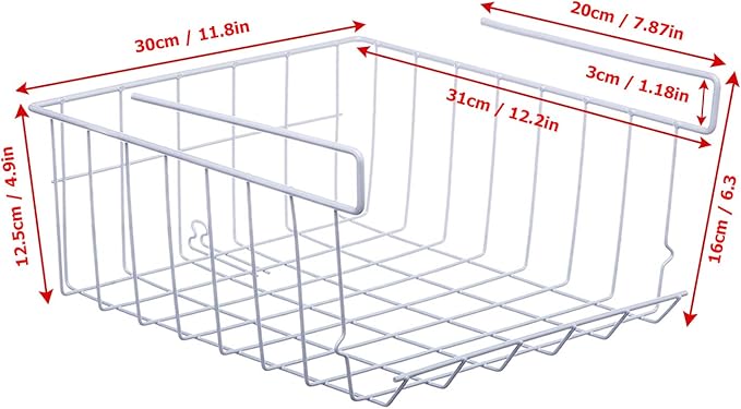 Lonians 2-Pack Under Shelf Hanging Storage Baskets