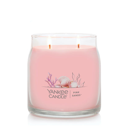 Yankee Candle Pink Sands Scented Signature 13oz Medium Jar 2-Wick Candle Over 35 Hours of Burn Time