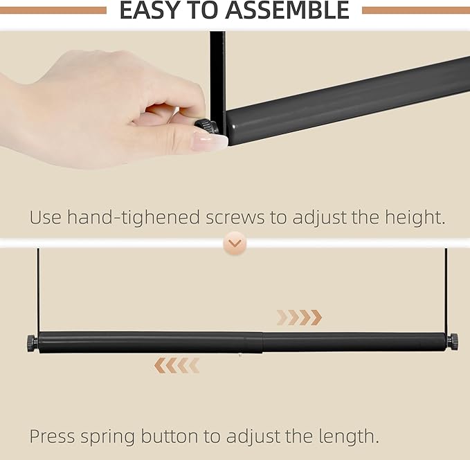 STORAGE MANIAC Adjustable Closet Rod Hanging Clothes Heavy Duty Closet Extender