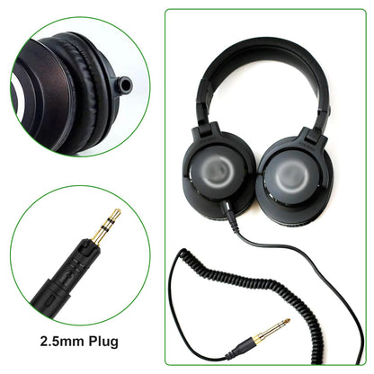 Hizsoaor ATH-M50x Replacement Cable, Audio Cable Compatible with Audio Technica ATH-M50x、ATH-M40x、ATH-M70x、ATH-M60x Coiled AUX Headphone Extension Cable with 6.35mm(1/4") Adapter(4ft extends to 10ft)