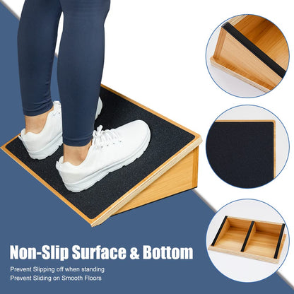 StrongTek Slant Board for Squats & Knee Training, Heavy-Duty Incline Board with Non-Slip Surface, Fixed 25° Wooden Stretch Board, 1000 Lbs Capacity