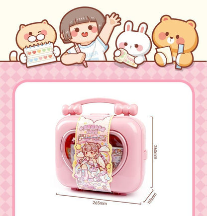 Alideco Cute Girl Love Deluxe Gift Box Small Mochi Collage Layout Scrapbooking Junk Journal Crafts Embelishment Decoration Diary Stickers(aixinlihe)