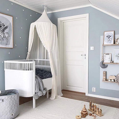 Bed Canopy Round Dome,Mosquito Net,Bed Canopy for Kid‘s Reading Room,Nursery Decorations,Bedroom Decoration (Chiffon Bed Canopy-WhiteNew!)