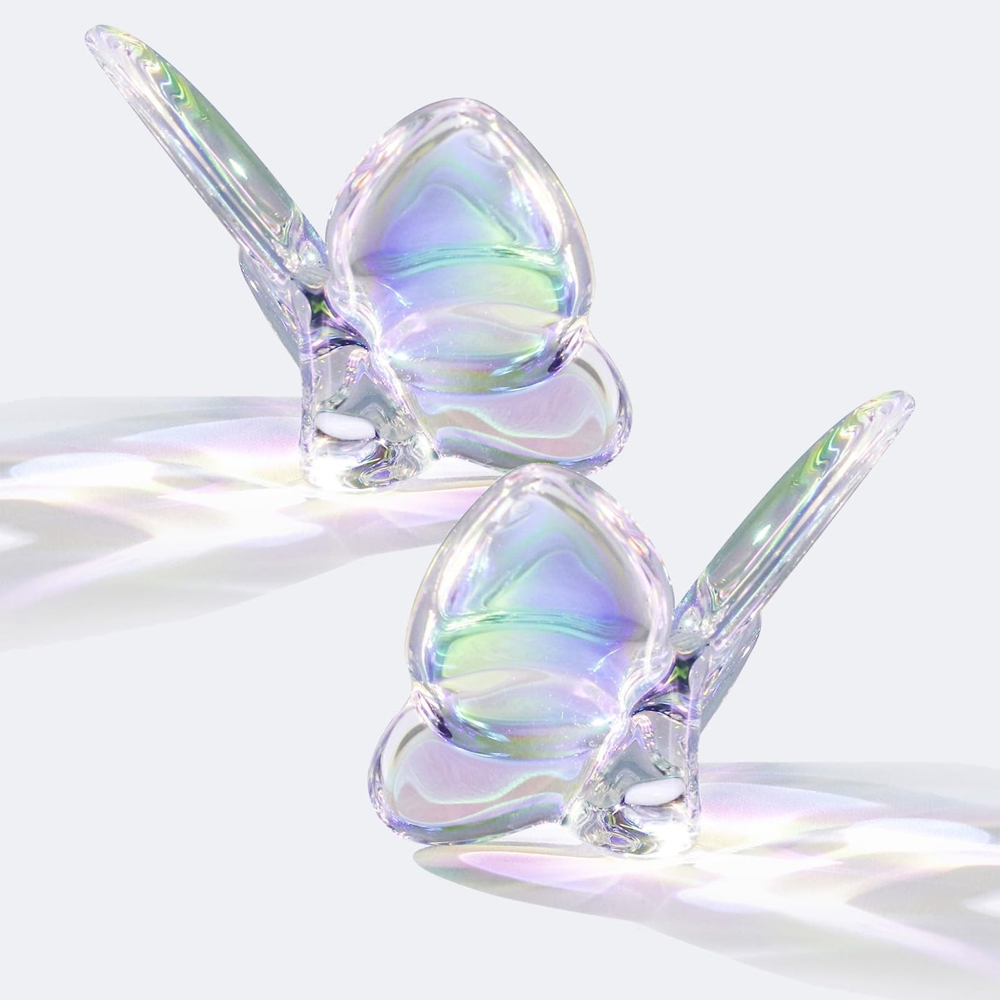 Crystal Butterfly Figurines Ornament, Europ Glass Butterfly Ornaments Statue Animal Collectible Style Light Luxury Animal Collectible for Home/Wedding/Christmas Decor.