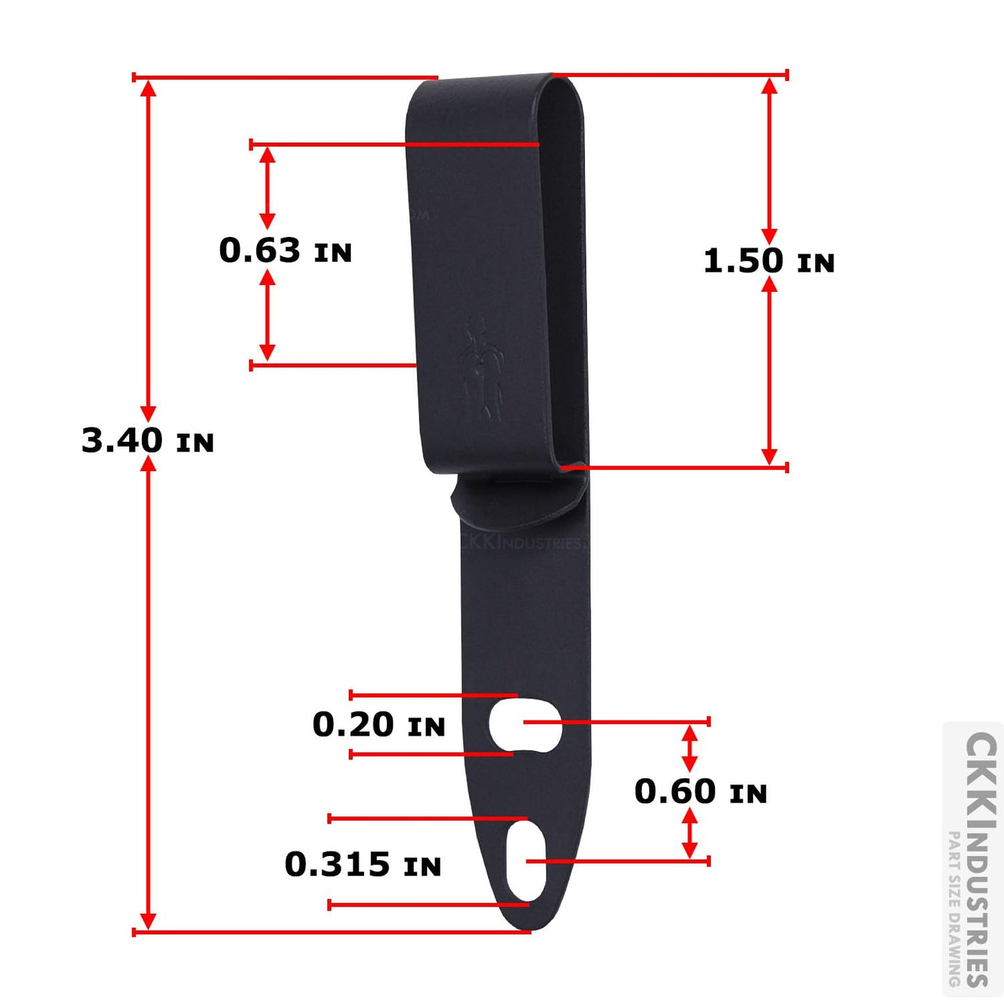 DCC 1 Series Metal Belt Clip - (SHS Model) - (Fits Up to 1.50 Inch Belts) - (Gray) - USA Made - Spring Steel Clip with Cant Adjustable Slots - Corrosion Resistant Finish - Secure IWB Carry