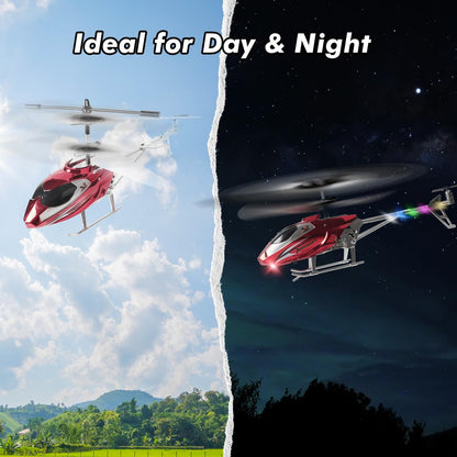 VATOS RC Helicopter for Boys, 2.4G Remote Control Helicopter with LED Light for Kids 12+ Years Old, Fixed Height, One-Key Take-Off, Indoor RC Planes Ideal Festival Gifts for Boys Adults