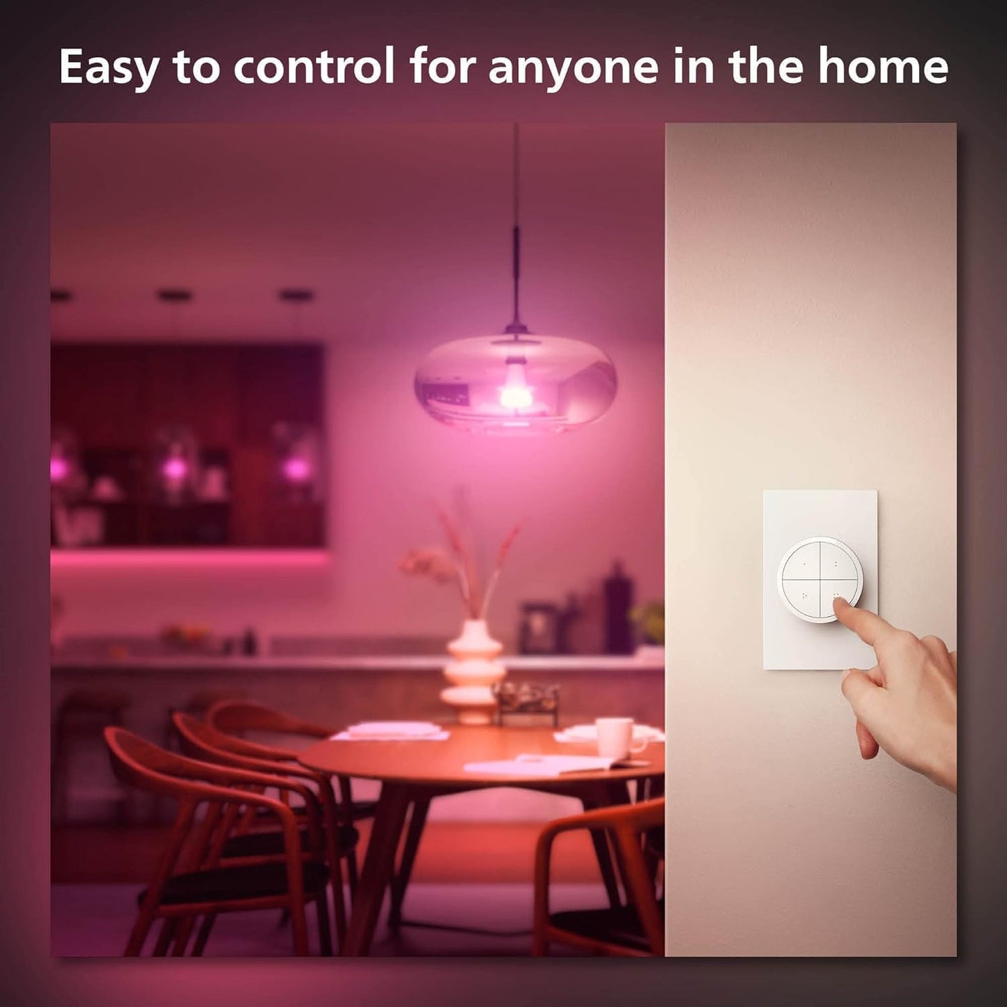 Philips Hue Wall Tap Dial Light Switch, Portable, White - 1 Pack - Requires Hue Lights and Hue Bridge - Smart Home - Easy, No-Wire Installation