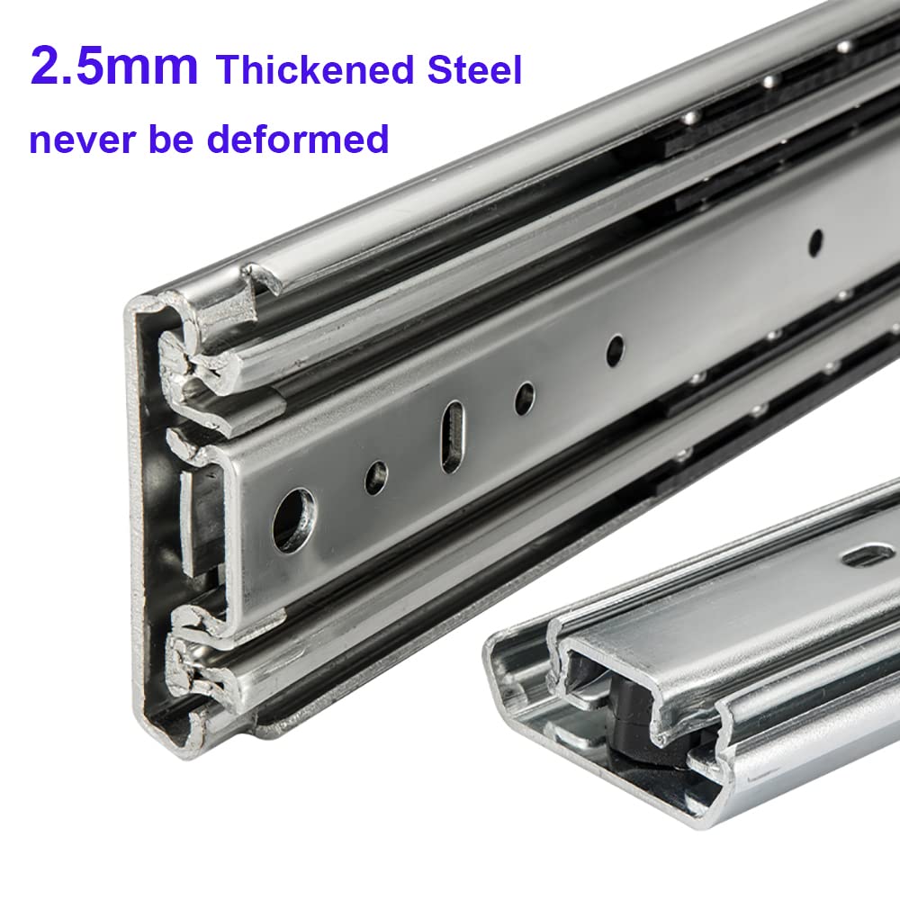 Betesy Hardware 1 Pair of 60 Inch 500LB Load Capacity Heavy Duty Drawer Slides Full Extension Side Mount Ball Bearing Drawer Rails
