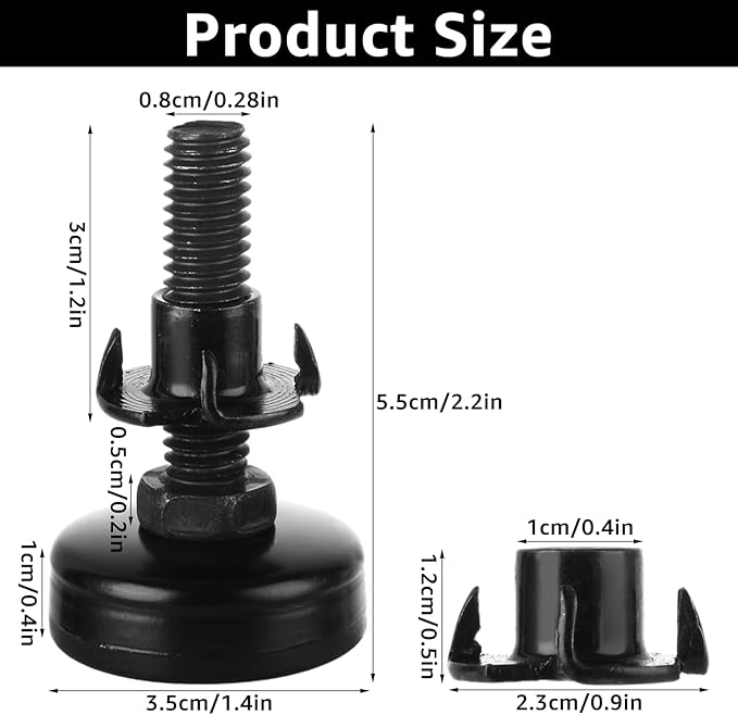 20Pack Adjustable Leveling Feet, 3/8”-16 Thread Heavy Duty Furniture Levelers