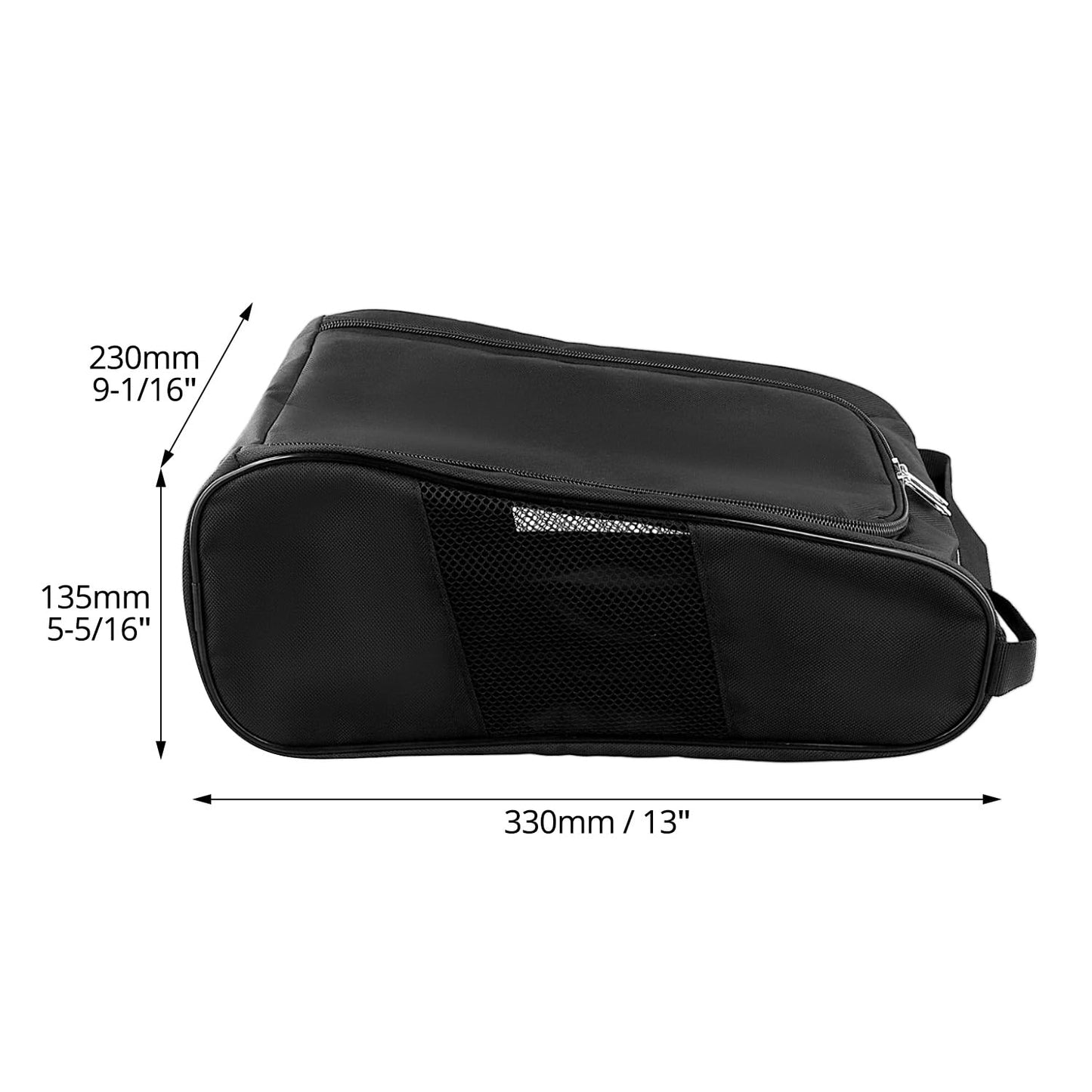 QWORK Golf Shoe Bag - 2 Pack Outdoor Zippered Shoe Carrier with Mesh Holes - Compatible with Various Shoe Sizes -Sport Shoes Bag Travel Shoe Bags