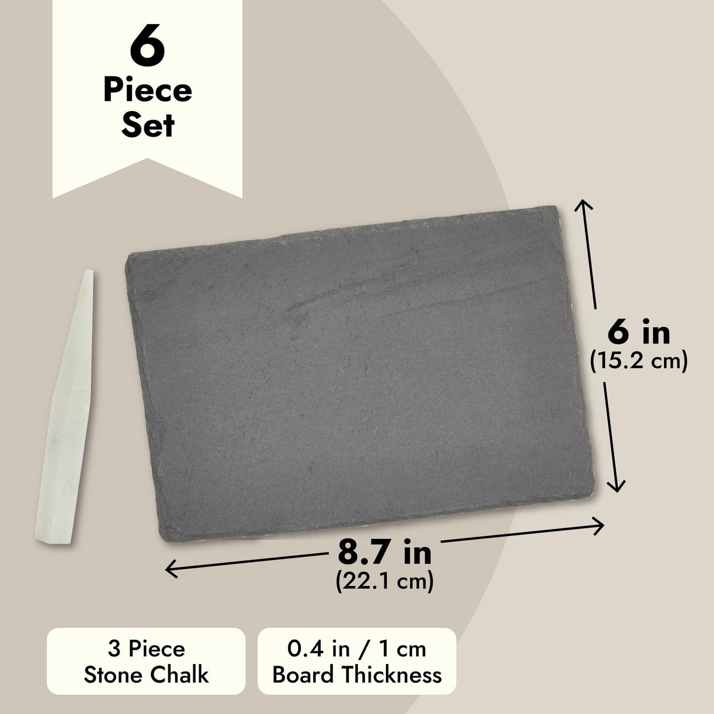 Juvale Mini Charcuterie Boards - 6-Pack, 6 x 8.75 in, Black Slate - Slate Charcuterie Boards & Cheese Platter for Sushi & Appetizers