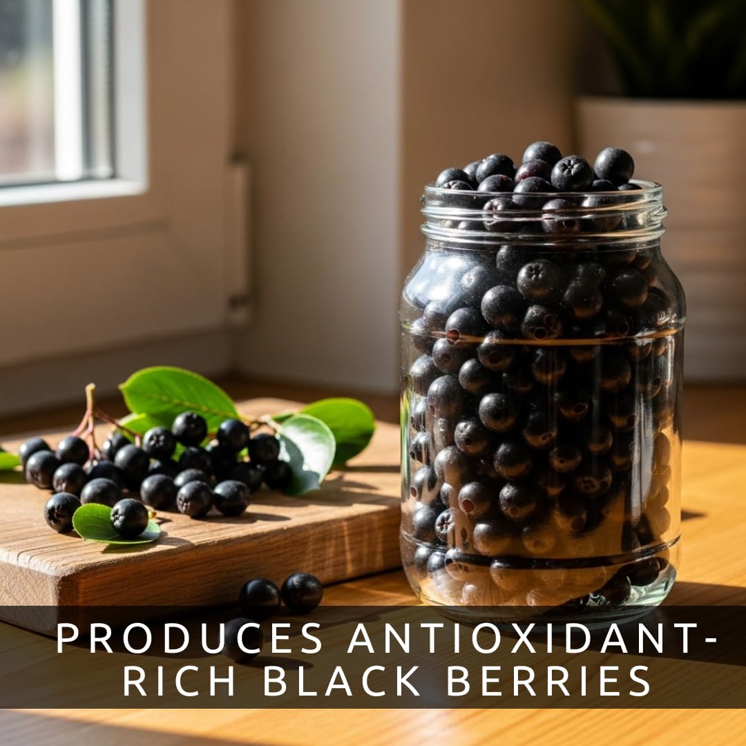100 Black Chokeberry Seeds – Aronia Melanocarpa – Grow Your Own Antioxidant-Rich Superfood Berry Tree – Hardy, Fast-Growing, Ideal for Garden or Container Planting
