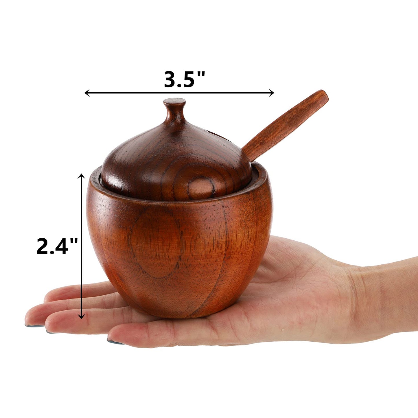 DEAYOU 3 Pack Wood Salt Box Spice Jar, Natural Wooden Salt Cellar with Lid and Spoon, Sugar Bowl Pepper Seasoning Container Holder Keeper for Kitchen, Serving, Condiment, Japanese Style