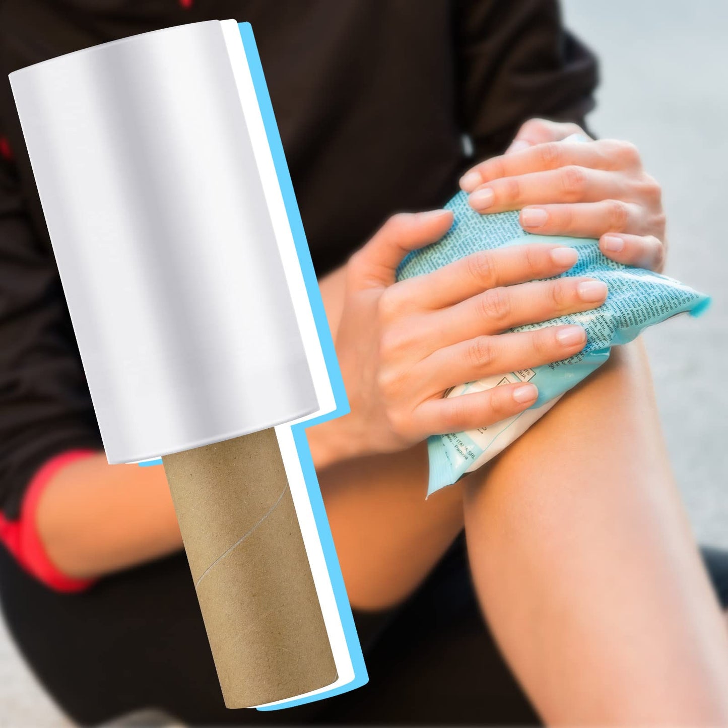 Outus 4 Pack Wrap Plastic Film with Handle Plastic Bags for Ice Tattoo Wrap Suitable for Athletic Trainers to Hold Ice Packs in Place for Moving Supplies Stretch Shrink Film, 5 Inch x 500 Ft Each