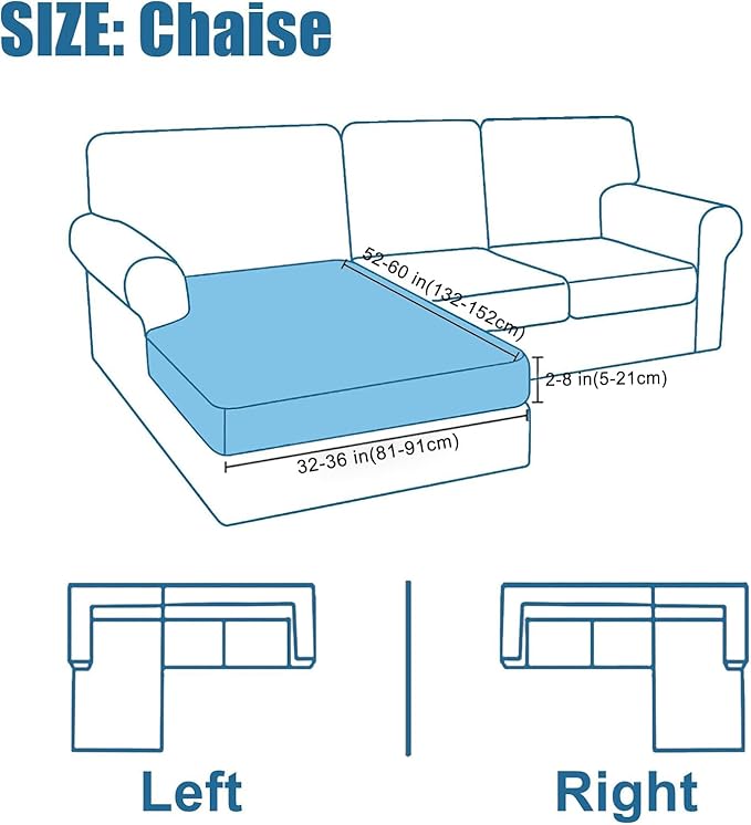Smiry Waterproof Couch Cushion Covers, Stretch Jacquard Sectional Couch Covers