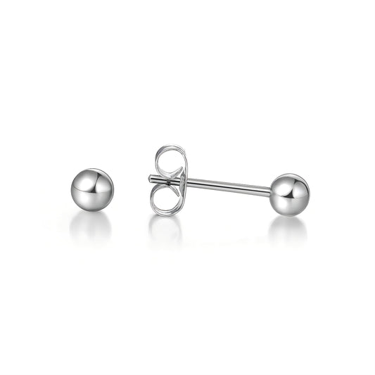 Limerencia G23 Pure Titanium Earrings F136 Implant Grade Titanium Studs 20G Hypoallergenic Round Cubic Zirconia/Princess-Cut/Square/Ball Earrings for Women Men Sensitive Ears(4mm Round Ball)