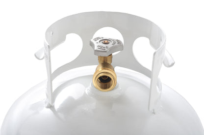 Flame King YSN401 Steel Propane Tank Cylinder With Overflow Protection Device Valve, 40 Lb, White