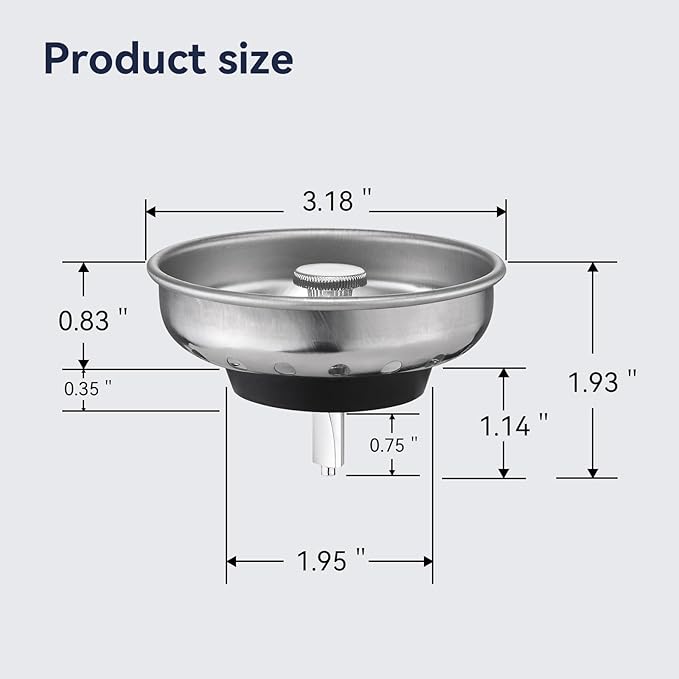 2 Pack Kitchen Sink Strainer and Stopper Combo