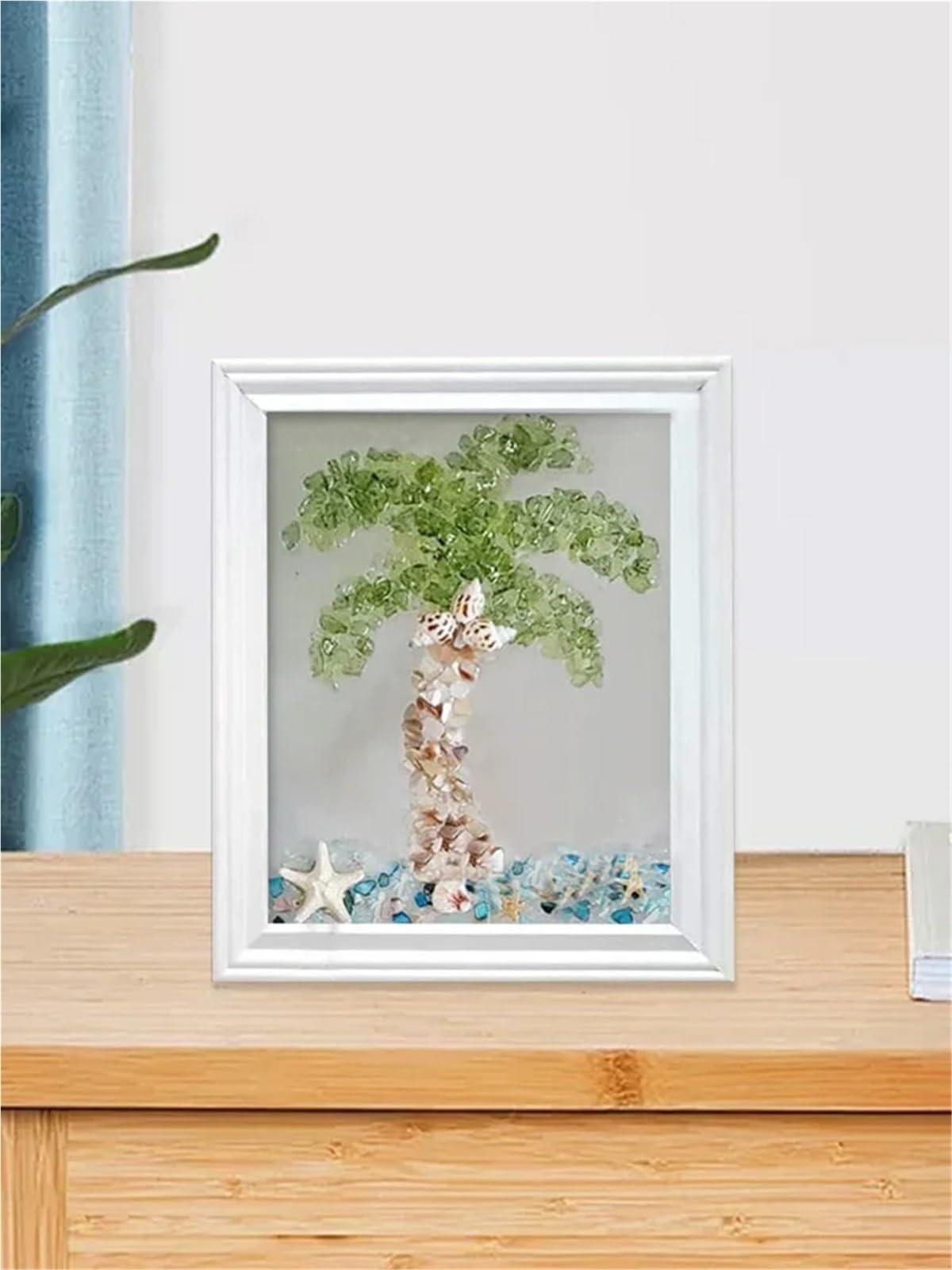 Sea Glass Art Kit, DIY Mosaic Arts and Craft Kits Ocean Painting Kit,DIY Resin Beach Art Kit, Resin Beach Art Kit for Home Decoration, Resin Sea Glass Art Kit(Palm Tree)