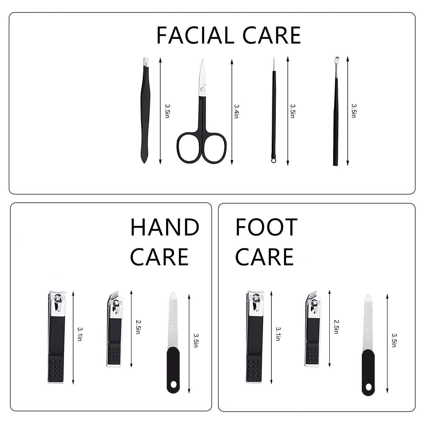 Manicure Set Nail Clipper Set Men Women Nail Clippers Toenail Fingernail Cutters Personal Care Tools Manicure Pedicure Tools with Travel Case Grooming Kit Present for Men Women Family Friends
