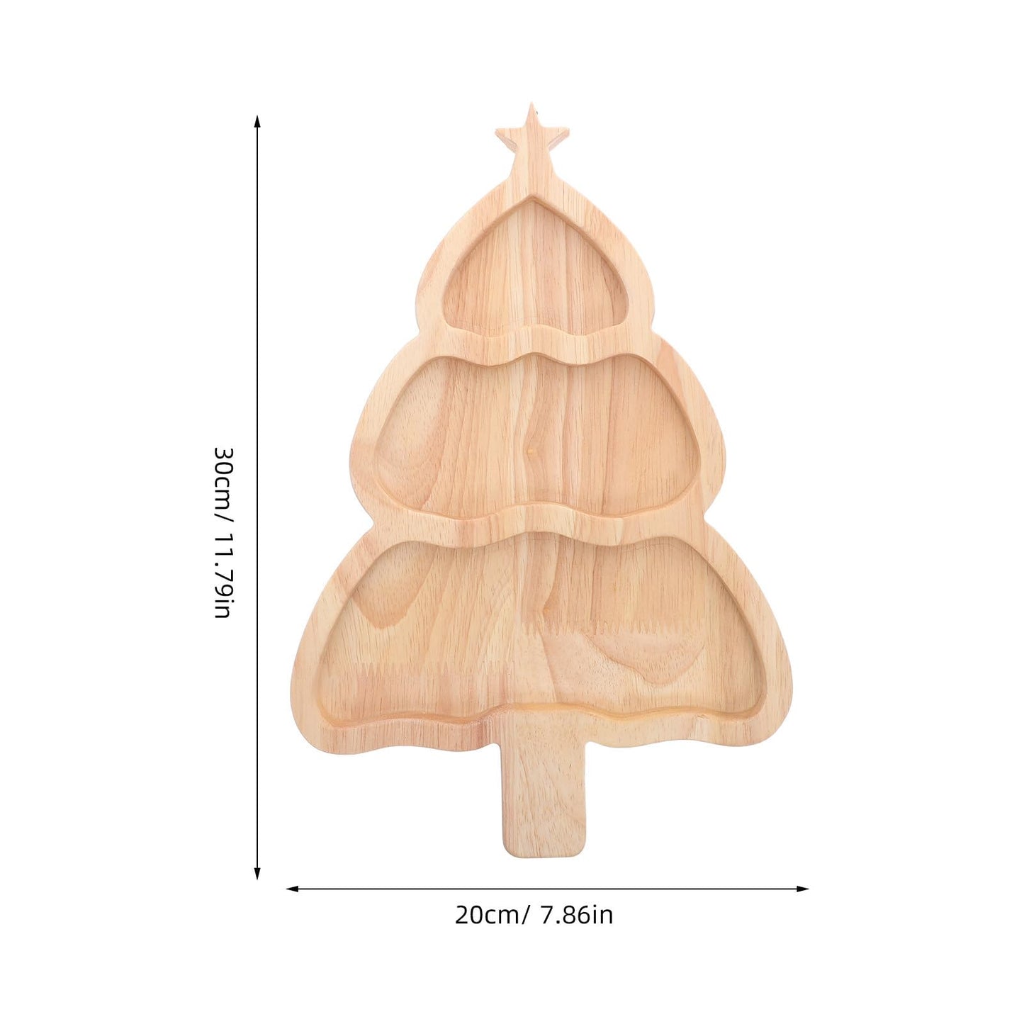 jojofuny Christmas Tree Serving Tray Bamboo Snack Platter - Divided Holiday Party Dining Plate For Appetizers Candy And Desserts - Christmas Tree Charcuterie Platter For Family Gatherings
