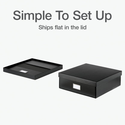 Oxford Keepsake Box, Protective Storage Box, Home and Office Organizer, Photo Storage Box, Souvenir Organizer, Medium, 12" x 12" x 4 1/4" (41788)