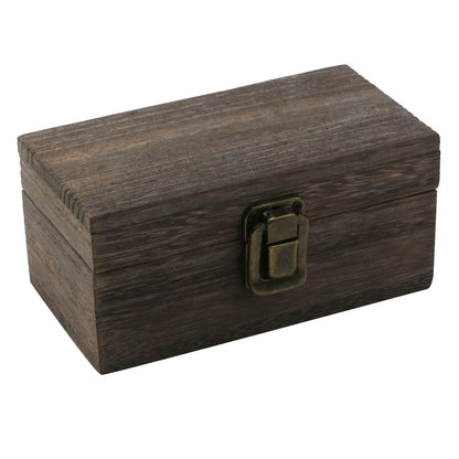 Tighall Antique Wooden Box with Hinged Lid and Lock Rectangle Wooden Storage Box Decorative Wood Box for Crafts, Hobbies, Gifts, and Jewelry Box